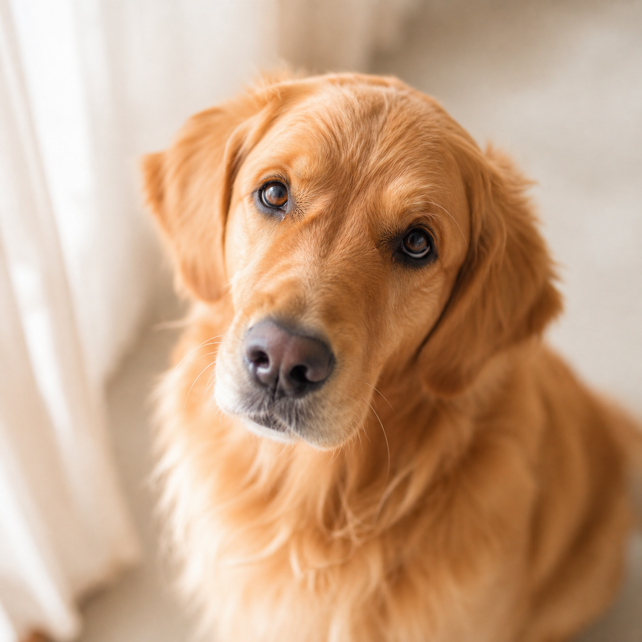 Golden retriever mirando a la cámara